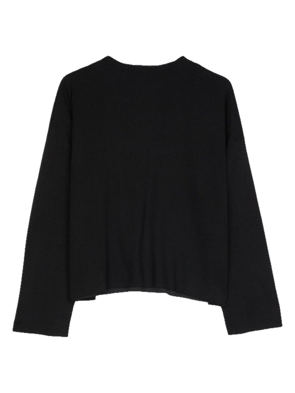 Eileen Fisher Black Textured Crewneck Sweater